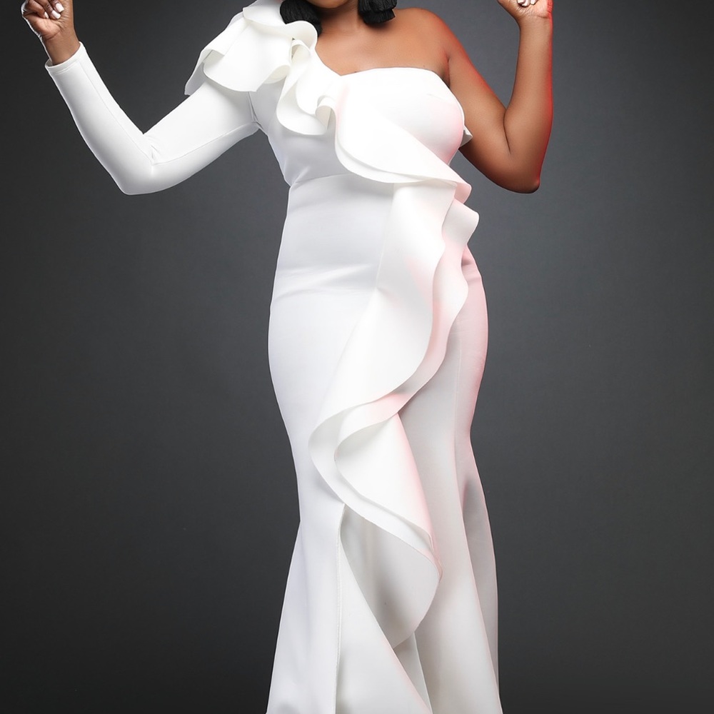 White formal dress. Wore it once for a photo shoot